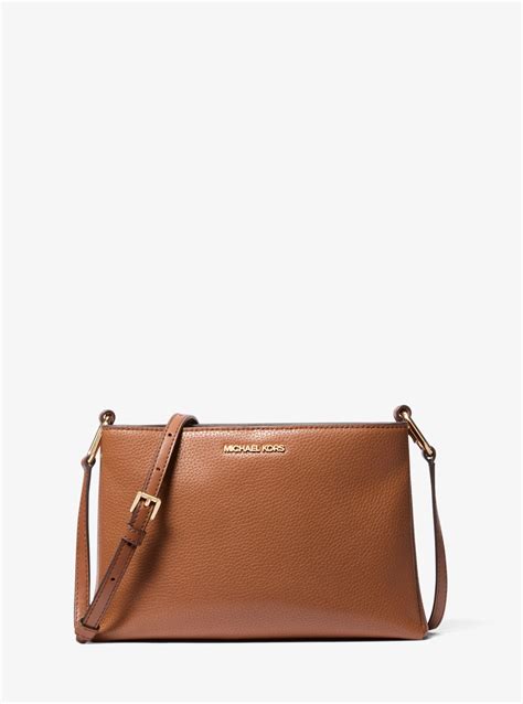 michael kors trisha medium pebbled leather crossbody bag|trisha leather crossbody bag.